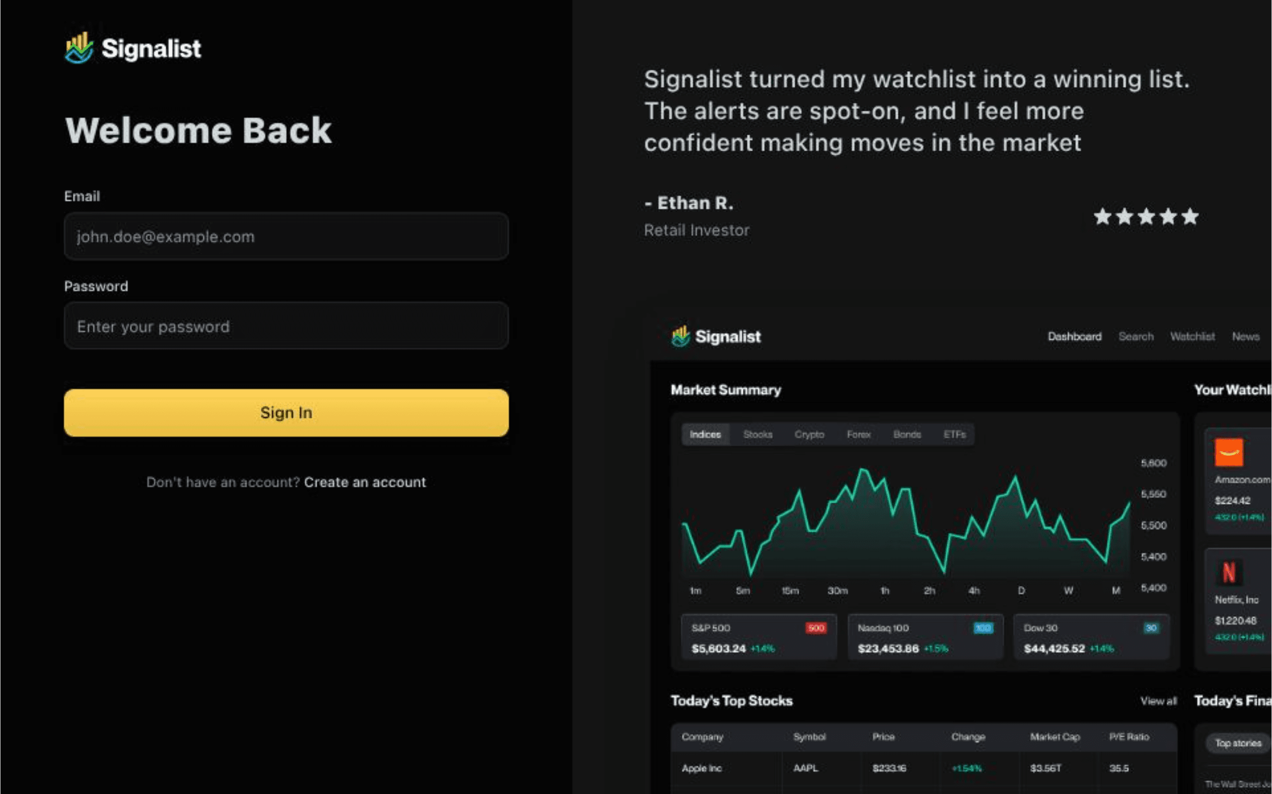 Signalist Stock Tracker